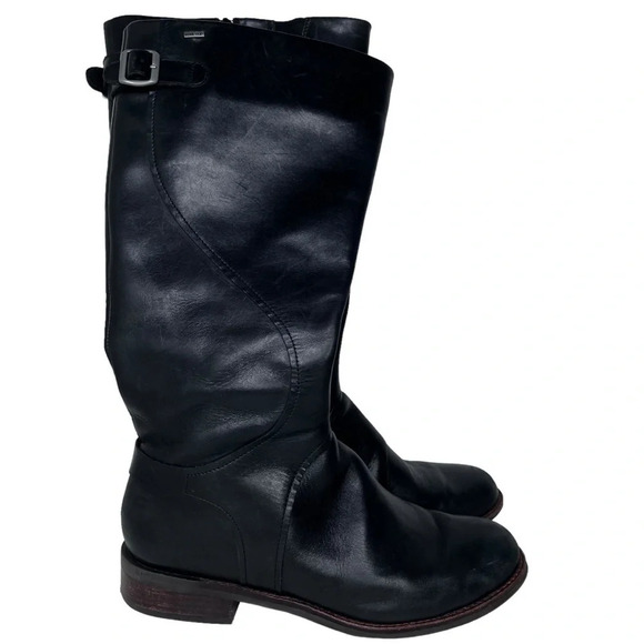 Clarks Gore-Tex Waterproof Black Leather Tall Riding Boot Size 9.5 - Picture 2 of 8